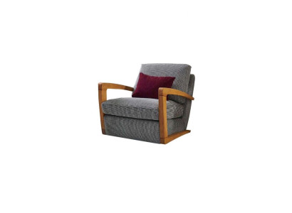 Sessel Einsitzer Stoff Wohnzimmer Klassische Grau Polster Sitzer Sitz